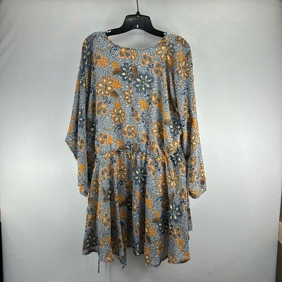 Free People Teegan Printed Mini Dress Sky Combo- Size Small- NWT - Picture 4 of 7